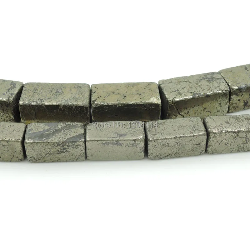 

Natural Pyrite Rectangle Column Bead Of Different Sizes For Making Bracelet Or Necklace DIY Jewelry 15.5 Inches Full Strand