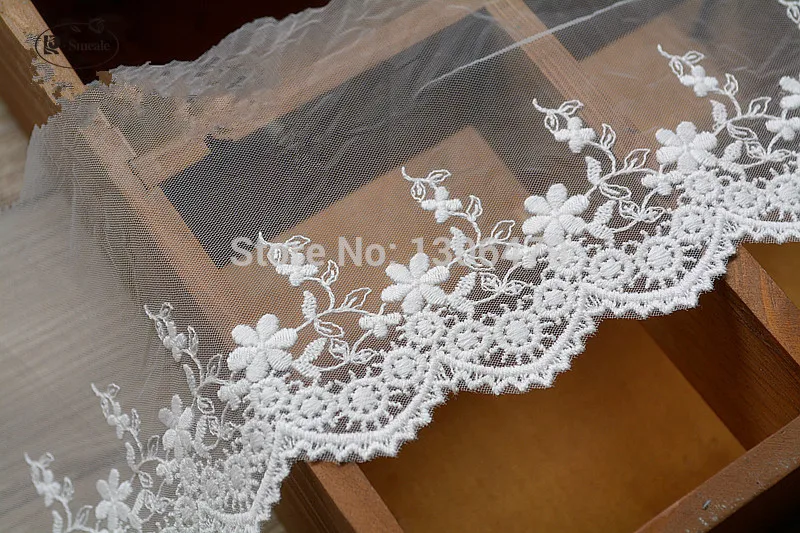 White Cotton Wire Embroidered Lace Fabric , DIY Handmade Lace Materials, Clothing Accessories Lace RS565