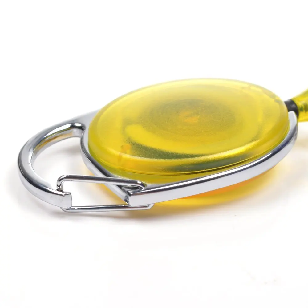 Assorted Color Retractable Carabiner-Style Retractable ID Card Badge Reel