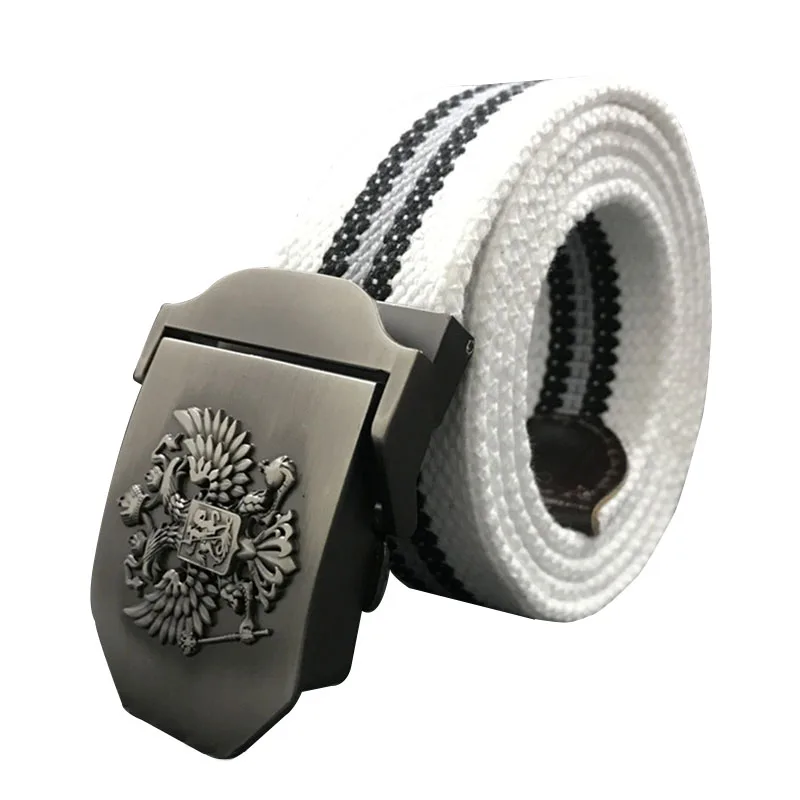 Unisex Russian National Emblem canvas Tactical belt quality casual sport Military belts For Mens and Women Jeans belt