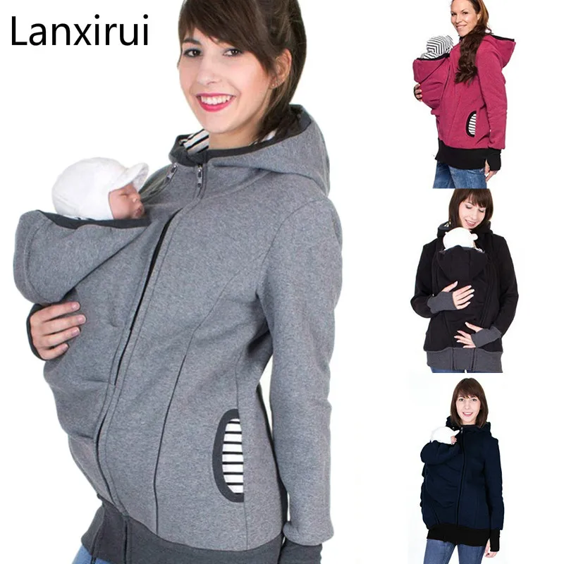 

Parenting Child Winter Pregnant Women 'S Sweatshirts Baby Carrier Wearing Hoodies Maternity Mother Kangaroo Clothes