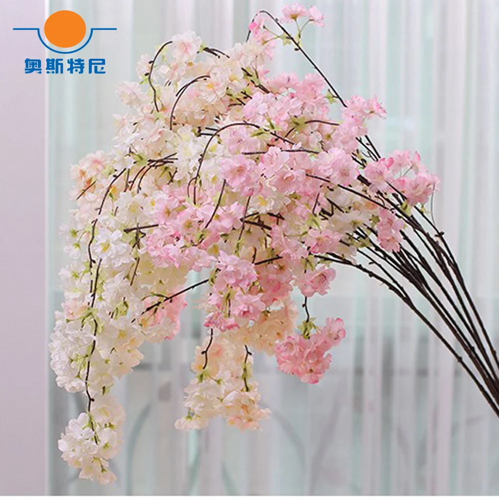 

4pcs artificial Sakura flower vine&artificial Sakura Cherry Blossom flowe vine for home and wedding decoration