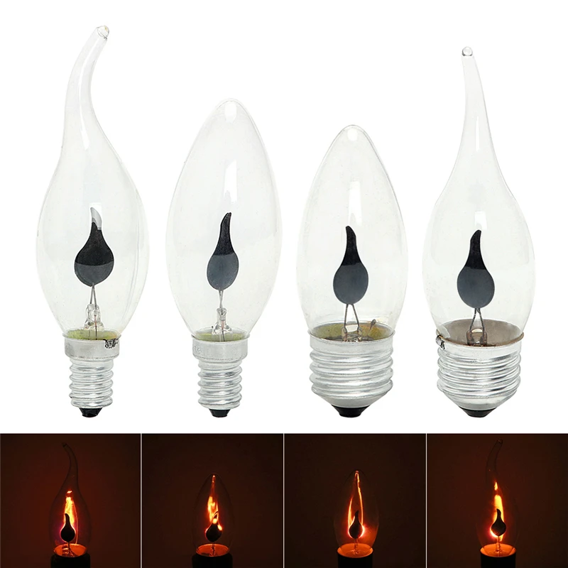 2018 New E14 Dynamic Vintage Retro LED Light Bulb E27 220V  3W Fire Flickering Flame Candle Tail Bulbs Lamp Chandelier Lighting