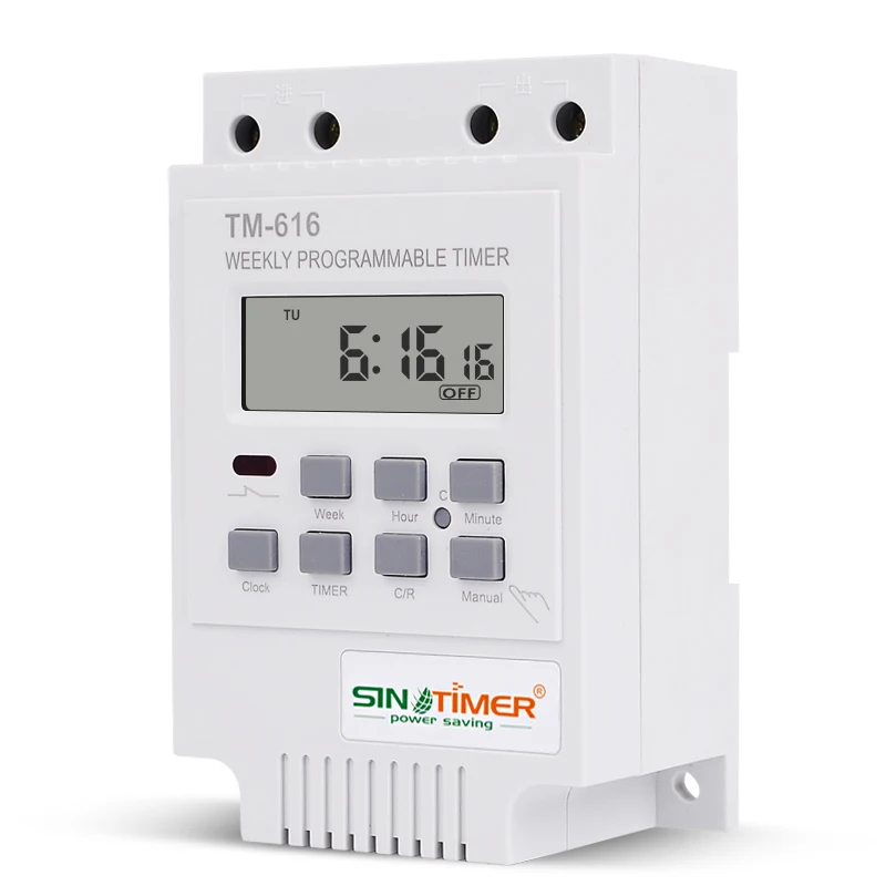 SINOTIMER 30AMP Weekly Programmable Digital TIME SWITCH Relay Control Timer 220V Din Rail Mount
