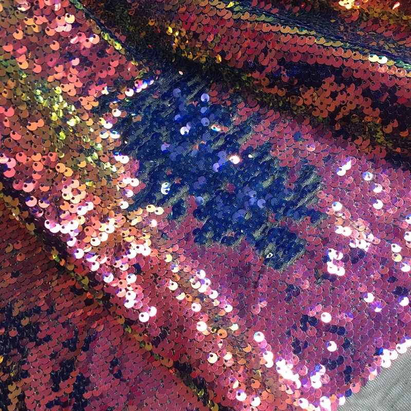 1Meter 23Colors NEW Shiny Tulle Mesh Sequined Lace for Table Decoration Dresses Sewing High Quality 5MM Sequins Fabric Patchwork