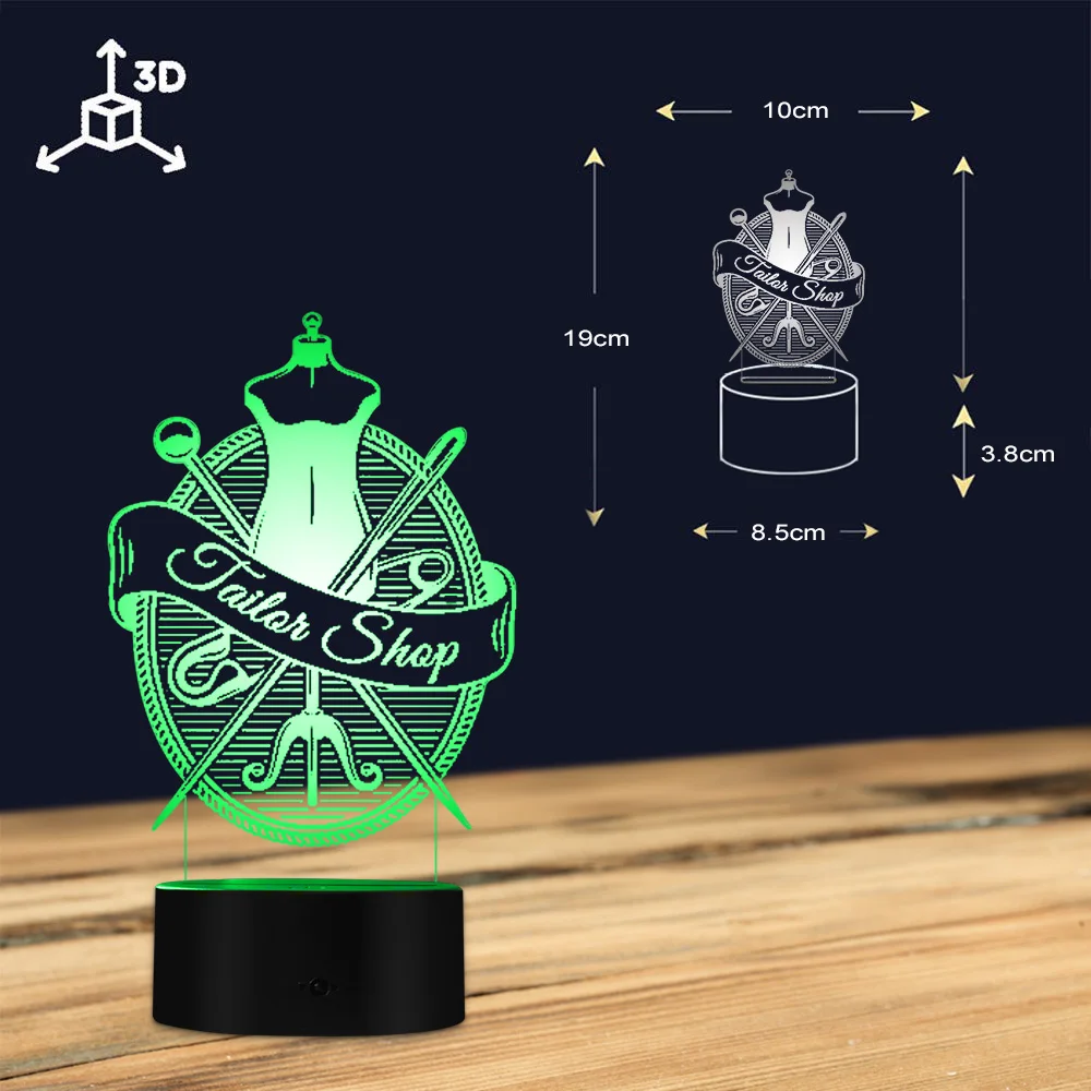 Tailor Shop Designed Visual Lamp Modern LED Night Light Table Lamp Profession Needlework Sewing Clothes Shop Decorative Lighting