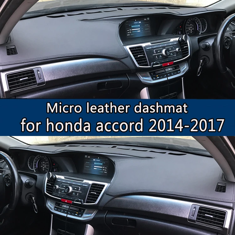 For Honda Accord 9th 2014-2017 Micro Leather Dashmat Dashboard Cover Prevent Sunlight Pads Dash Mat 2015 2016 LHD+RHD