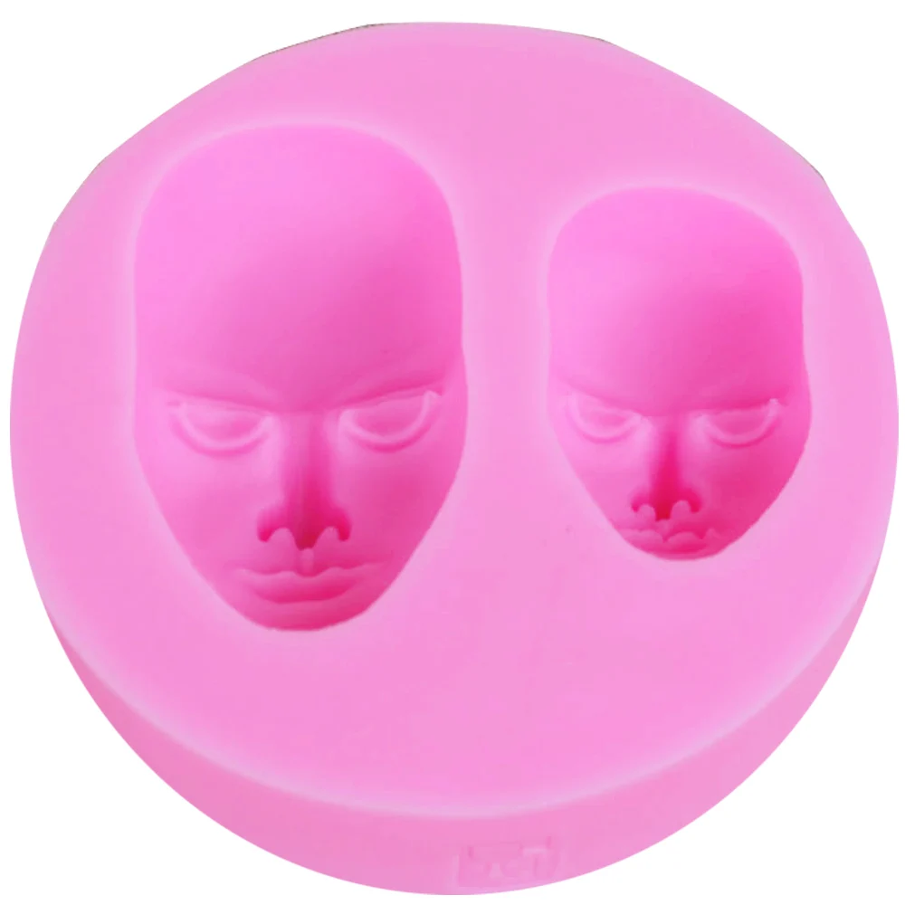 Human Face Heads Silicone Mold Fondant Chocolate Candy Mask Gumpaste UV Resin Lollipop Crystal Epoxy Soft Clay Bake Tools M111