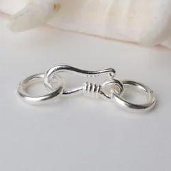 Sterling Silver S Hook & Eye Fish Clasp with Closed Jump Ring, for Necklace / Bracelet Jewelry diy Components