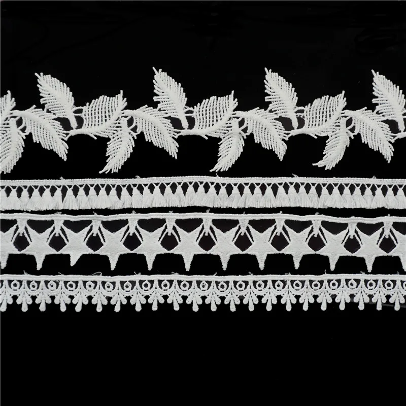 Cusack 3 meters Feather Tassel Pentagram Off White Lace Ribbon Trims for Dresses Costume Trimmings Home Textile Decor Sewing