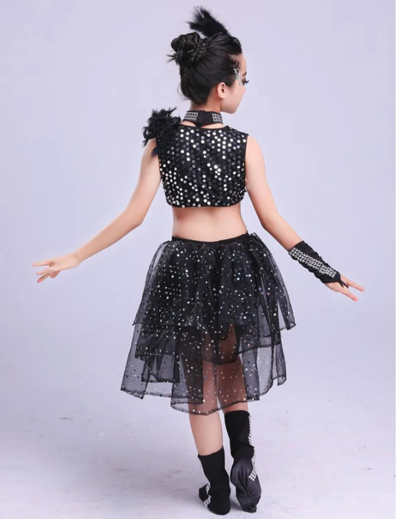 Children boy girl Dance jazz Costume New Style Sequin hip hop Dance Jazz wear Kids Dance Competitions Performance Stage skirt