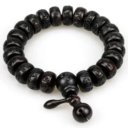 Natural Wood Tibetan Buddhist Male Bracelet Lightning Stroke Jujube Beads Meditation Men Mantra Bracelet Women Yoga Jewelry