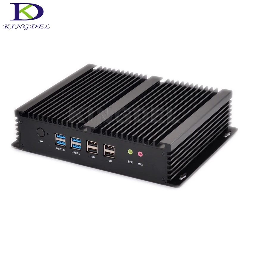 Heiß auf verkauf Fanless Mini Industrielle PC Computer Nettop mit Core i7 4500U i3 4010U i3 4005U 2 LAN 2HDMI 6 COM Windows 10 Pro