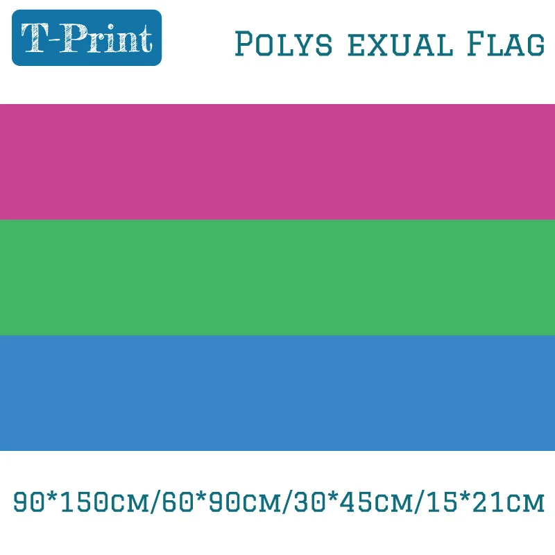 60*90cm 30*45cm 15*21cm Banner Flying 150*90cm Flag Polysexual Pride Flag For Party Bar LGBT