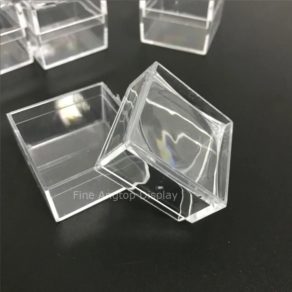 Caja de exhibición de joyería de plástico transparente con aumento, muestra de insectos