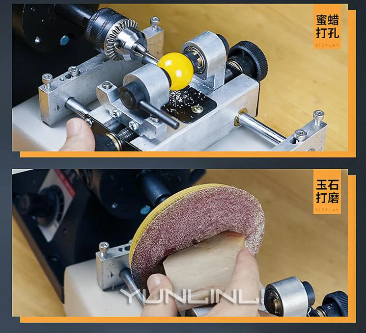 Multi-function Table Grinder Carving Beads Polishing Beeswax Cutting Small Bead Punching Machine 800D