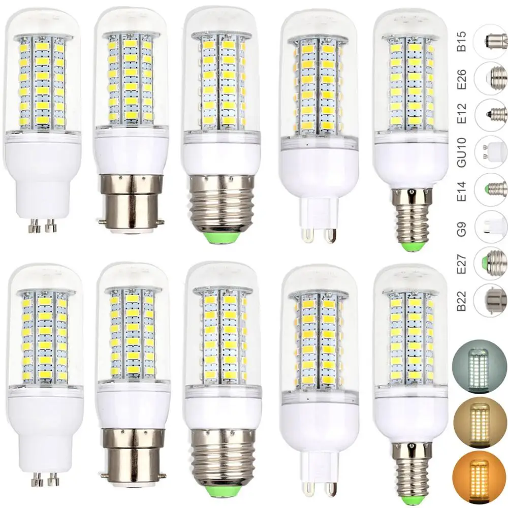 smd 5730 chip de led milho lampada e27 24 36 48 56 69 72 leds diodo emissor de luz 360 angulo de feixe para droplight 220 v substituir 10x e14 b22 01