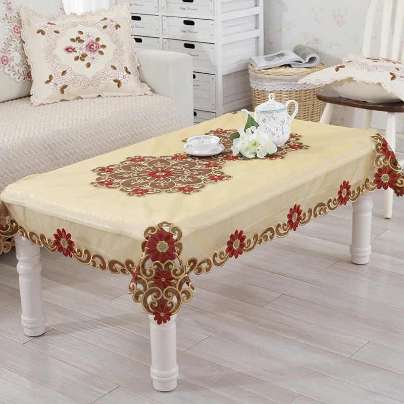 1PCS table cloth rectangular home embroidered hotel dining tablecloth elegant luxury table covers for Christmas home decoration