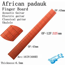 African Padauk Wood Fingerboard For Classical Guitar Standard 650mm Chord Length Semi-finished Fingerboard Pterocarpus Soyauxii