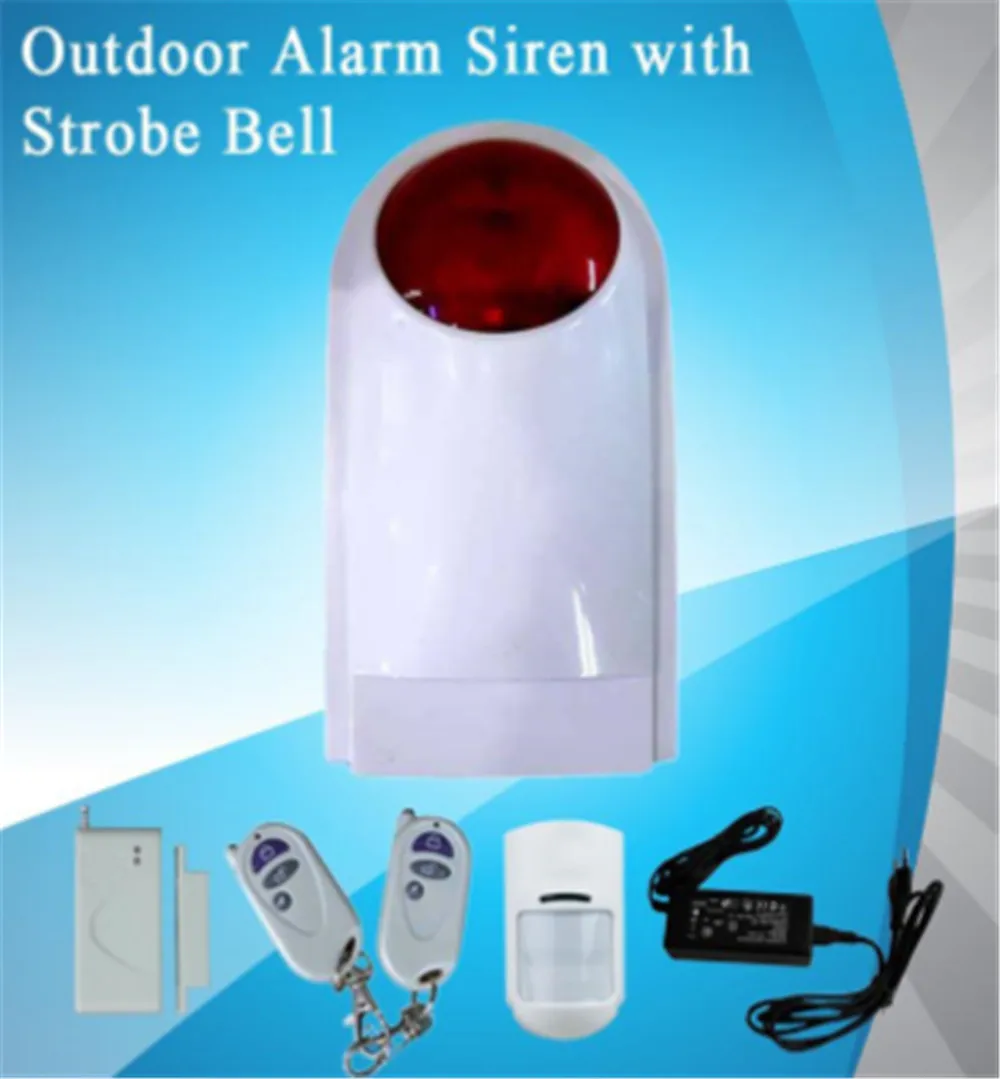 

Outdoor Shine Light Siren Alarm Strobe Bell Burglar Alarm System