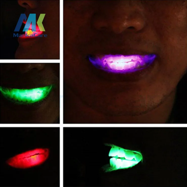 4 Pcs Halloween flash braces / LED luminous teeth tooth paste / tooth Bar ktv nightclub flash lamp Halloween decoration