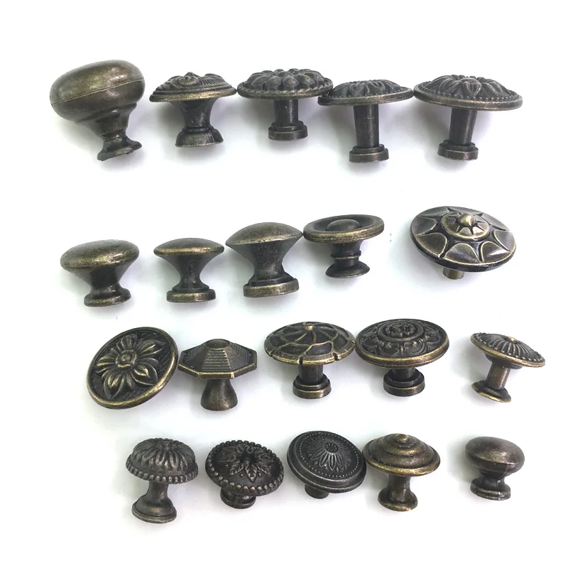 1x Antique Bronze Furniture Knobs Vintage Door Knobs for Dresser Shoebox Drawer Cabinet Cupboard Handle Jewelry Box DIY Knobs