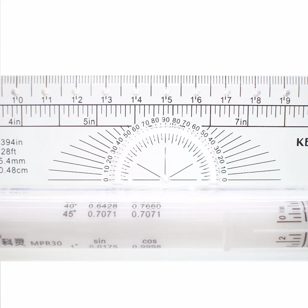 Régua paralela multiuso de 30cm, melhor para desenhar verticais, paralelas, gráficos, ângulos, círculos-12 segundos