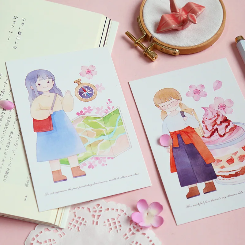 

30pcs Travel in Spring style card multi-use as Scrapbooking party invitation DIY Decoration gift message card postcard