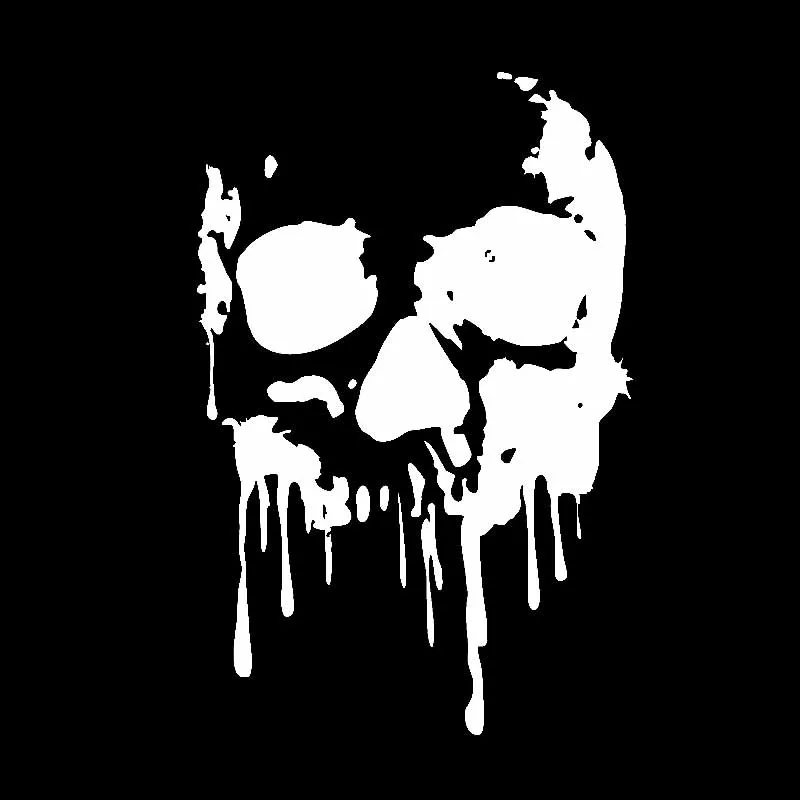 YJZT 10.9CM*16.5CM Bloody Drip Skull Vinyl Decal Car Sticker Black/Silver C3-2002