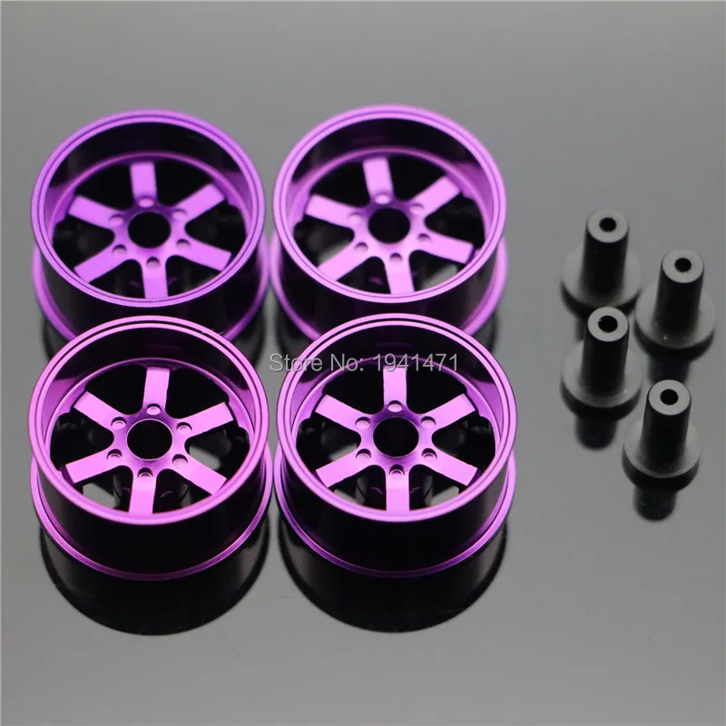 RFDTYGR Middle Diameter Lightweight Wheels Self-made Parts For Tamiya MINI 4WD Colored Wheel w/Aluminum Disc L005 1Set /lot