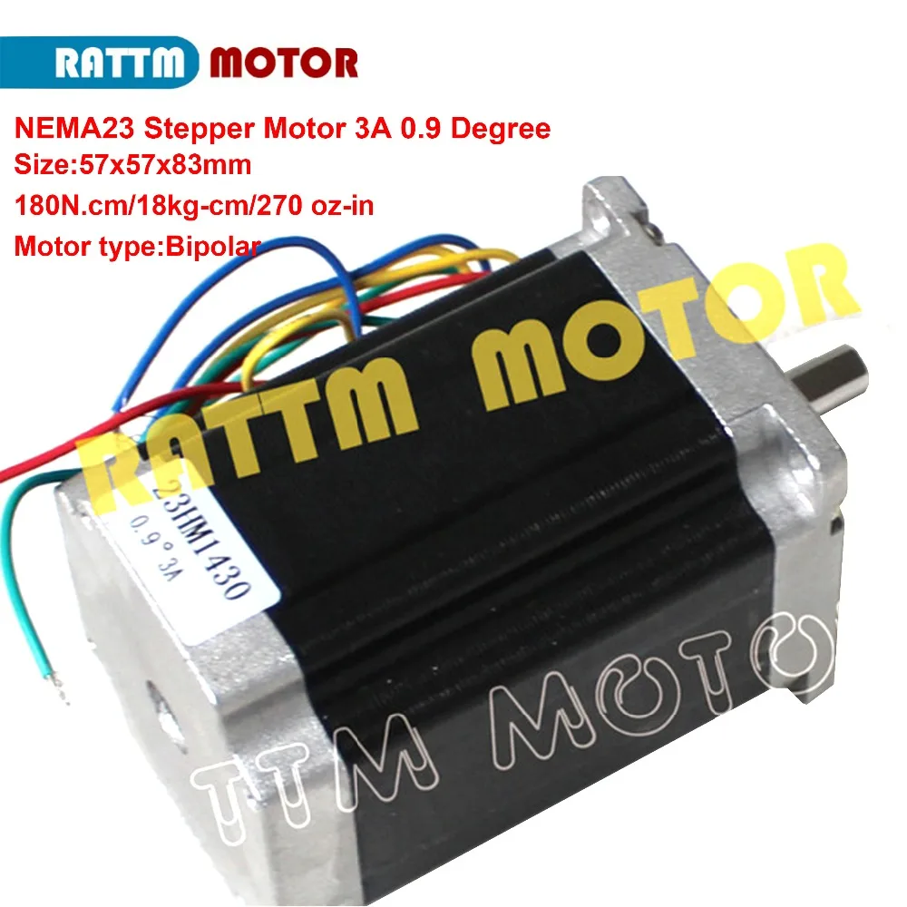 Nema 23 stepper motor 83mm 2 phase 180N.m 270 Oz-in 3A 0.9 degree 4 wires 23HM1430