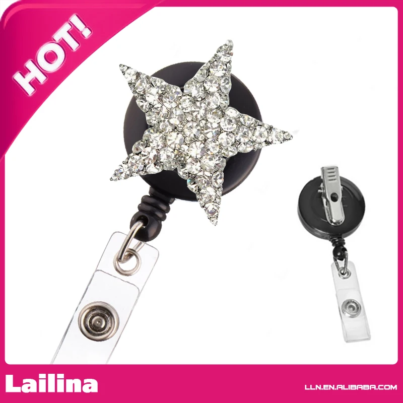 

Bling Rhinestone Retractable Badge Reel/ ID Badge Holder / Brooch / Pendant / Id Badge Holder (clear Star )