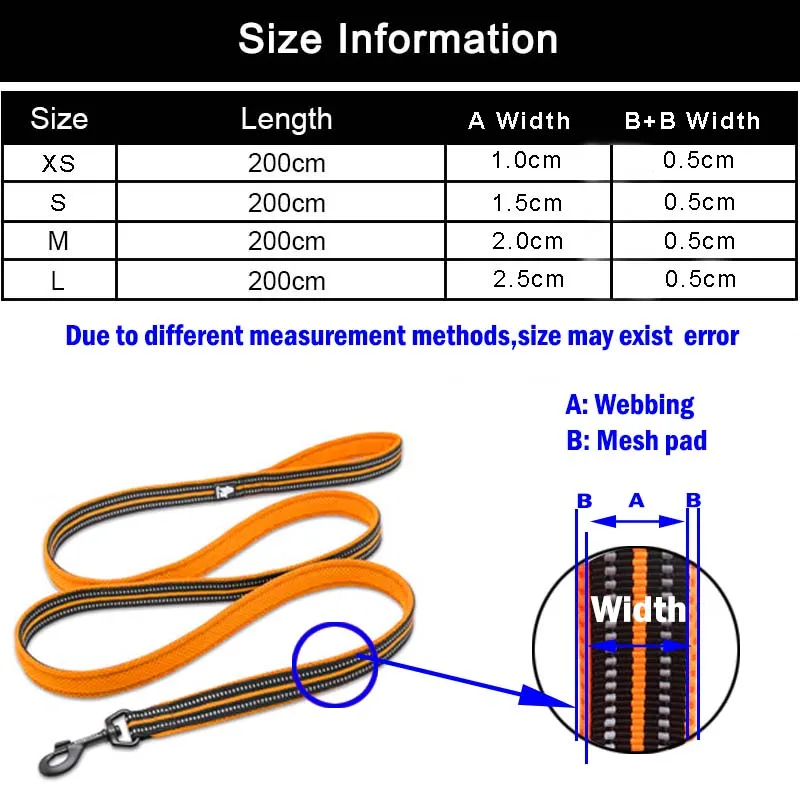 Truelove Soft Mesh Nylon Dog Leash Double Trickness Running Reflective Safe Walking Training Pet Dog Lead Leash Stock 200cm Hot