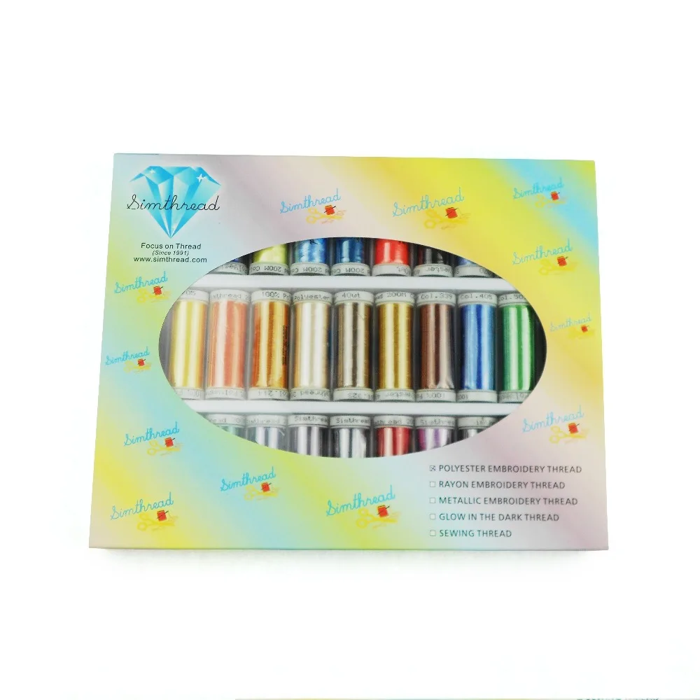 32 Brother Colors Series Polyester Machine Embroidery Thread with 40gsm Tearaway Embroidery Stabilizer 50cm x 4Mtr