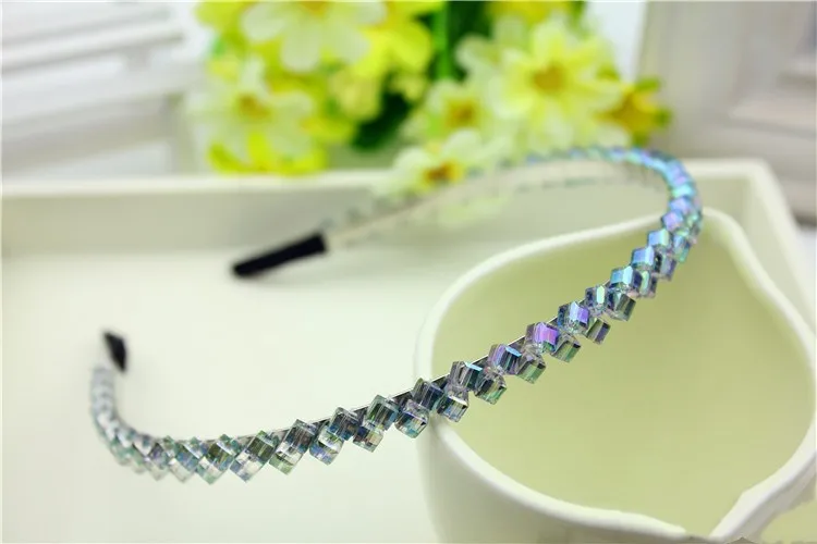 Fashion Girls Shiny Luxury Rhinestone Hair Band High Quality Diamond Hair Hoop Accessories for Women Crystal Headbands