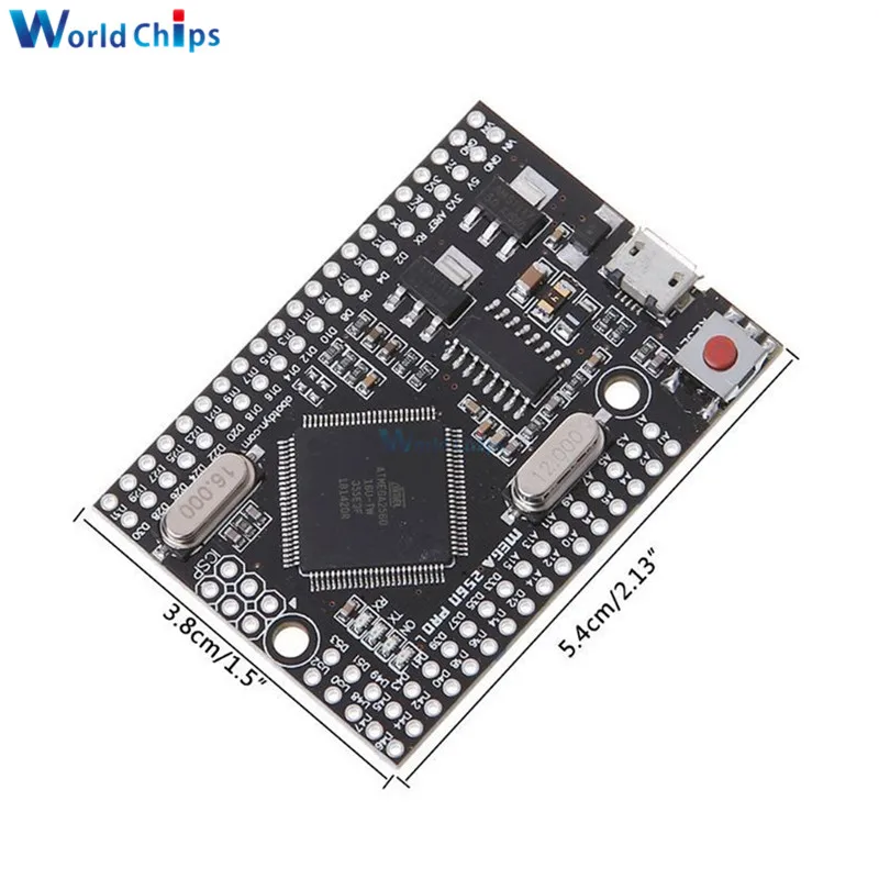 MEGA 2560 PRO Incorpora CH340G/ATMEGA2560-16AU Circuito Integrato con Maschio Pinheaders Compatibile per Arduino Mega2560 Micro USB xpansion Modulo