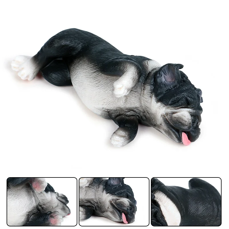 Oenux Schöne französische Bulldogge, Tiere, süßer Welpe, Schlaf, fauler Hund, Actionfiguren, Modellfigur, PVC, Heimdekoration, Bildungsspielzeug – Detail 8