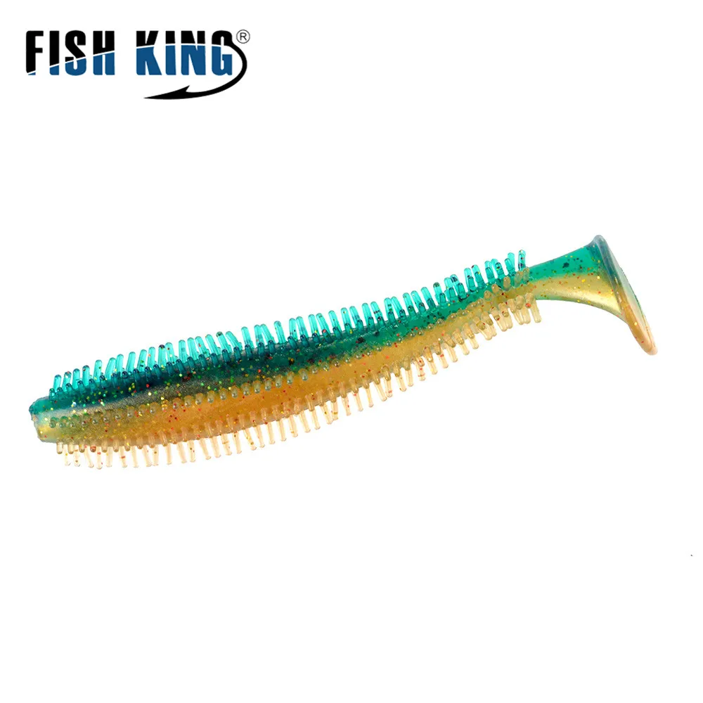 FISH KING-9/12cm 실리콘 미끼 냄새 나는 부드러운 낚시 미끼 4-5 개, 지그 웜 청어 인공 낚시 미끼베이스 워블러