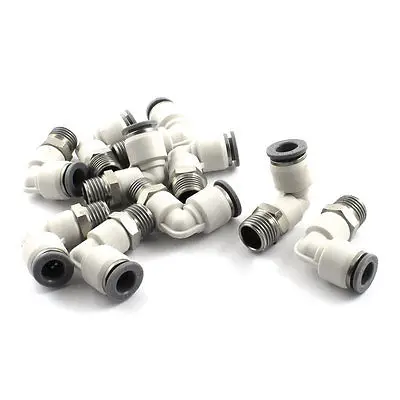 

10Pcs 1/4 PT Male to 8mm OD Tube L Type Air Quick Release Connectors Free shipping