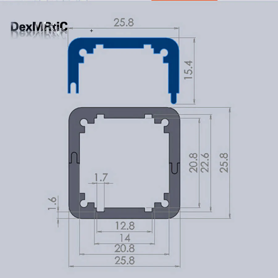 Aluminum Enclosure Project Box Separate type Splitted Body Case 25(0.98\