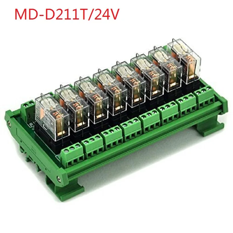 

Electronics-Salon DIN Rail Mount AC/DC 24V control 8 SPDT 16Amp Pluggable Power Relay Module, G2R-1-E