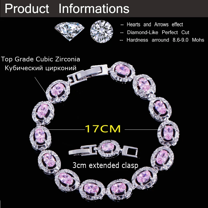 CWWZircons 2022 Newest Design Round Cut Silver Color Cubic Zirconia Crystal Fashion Ladies Bracelet for Women Gift CB027