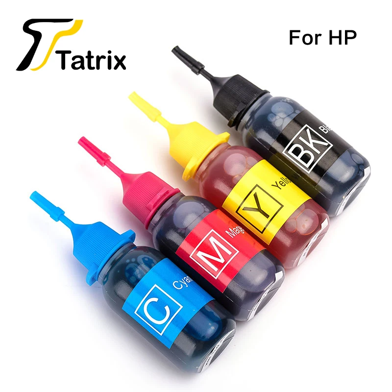 Tatrix Refill Dye Ink 4X30ML For HP Refillable Ink Cartridge For HP62XL 63XL 65XL 301XL 304XL 303XL HP950XL 364XL 363XL 564XL