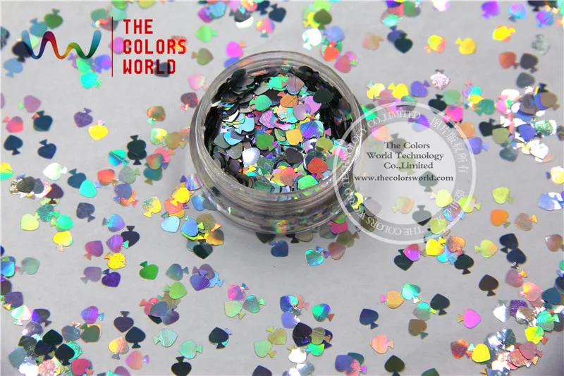 TCA100 Laser Silver Color Spades 5MM Size Glitter dust ,Specular luster glitter for nail,tatto,Art decoration and others