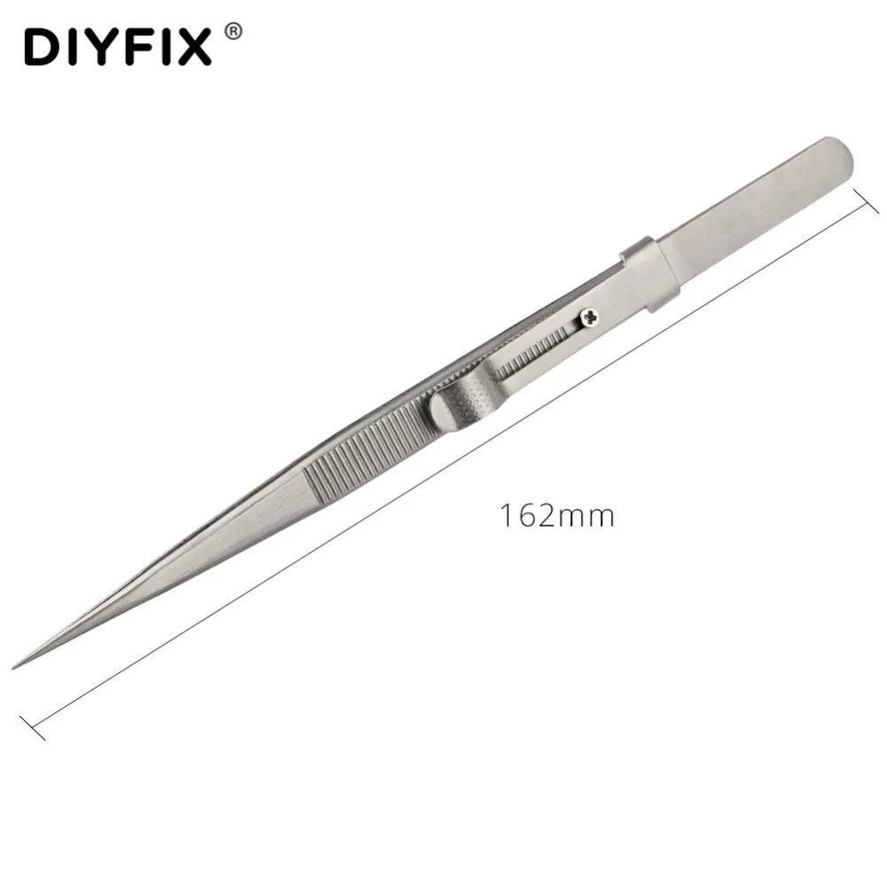 DIYFIX 6,38 "Präzision Einstellbare Slide Lock Anti Statische Pinzette Für Schmuck Elektronische Komponente Holding Reparatur Werkzeuge