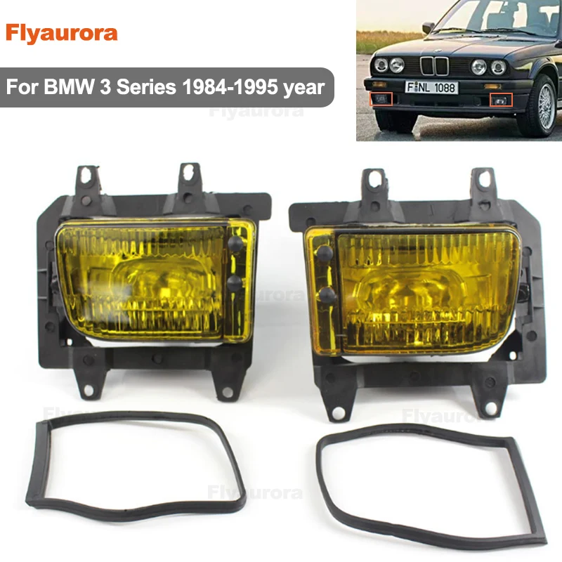 2pcs of Left And Right Front Fog Light Transparent Plastic Lens Kit for BMW E30 3-Series 1984-1995 Car Accessories Car Styling