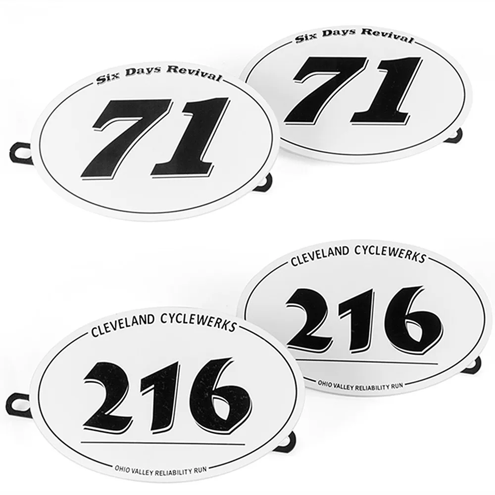 ABS Motorcycle Table NUMBER PLATE NO.71/NO.216 For MOTO CAFE RACER Tracker Scrambler 2PCS