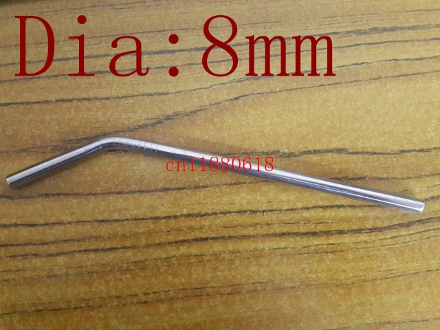 200pcs/lot DHL Free Shipping 8mmx215mm Stainless Steel Bend Straw Metal Drinking Straws 8.5