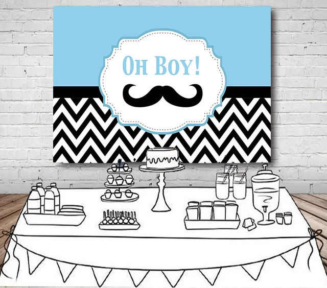 

custom little man baby shower mustache chevron photo studio background High quality Computer print party photo backdrop