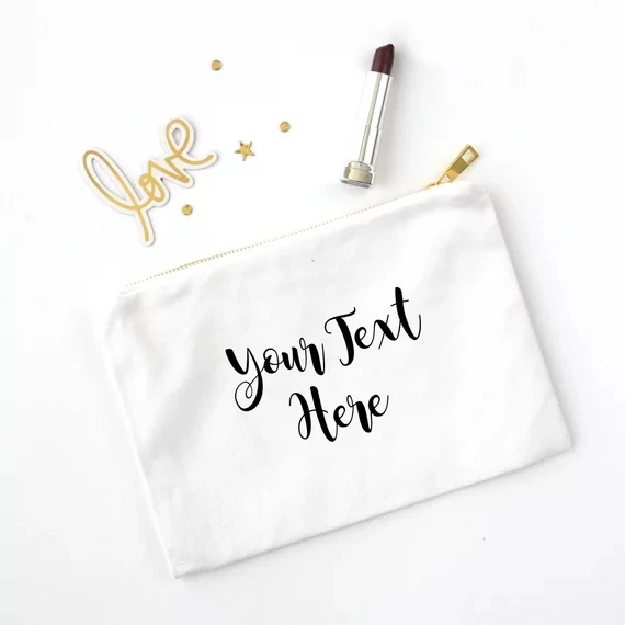 

personalized text logo New Year Christmas Birthday Presents wedding bridesmaid Gift Make Up makeup Cosmetic Bridal Party Bags